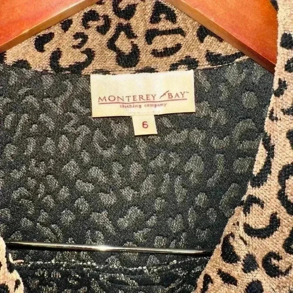 Women's Monterey Bay Leopard Print Jacket Blazer Suit Size 6 Brown VTG - Picture 14 of 15
